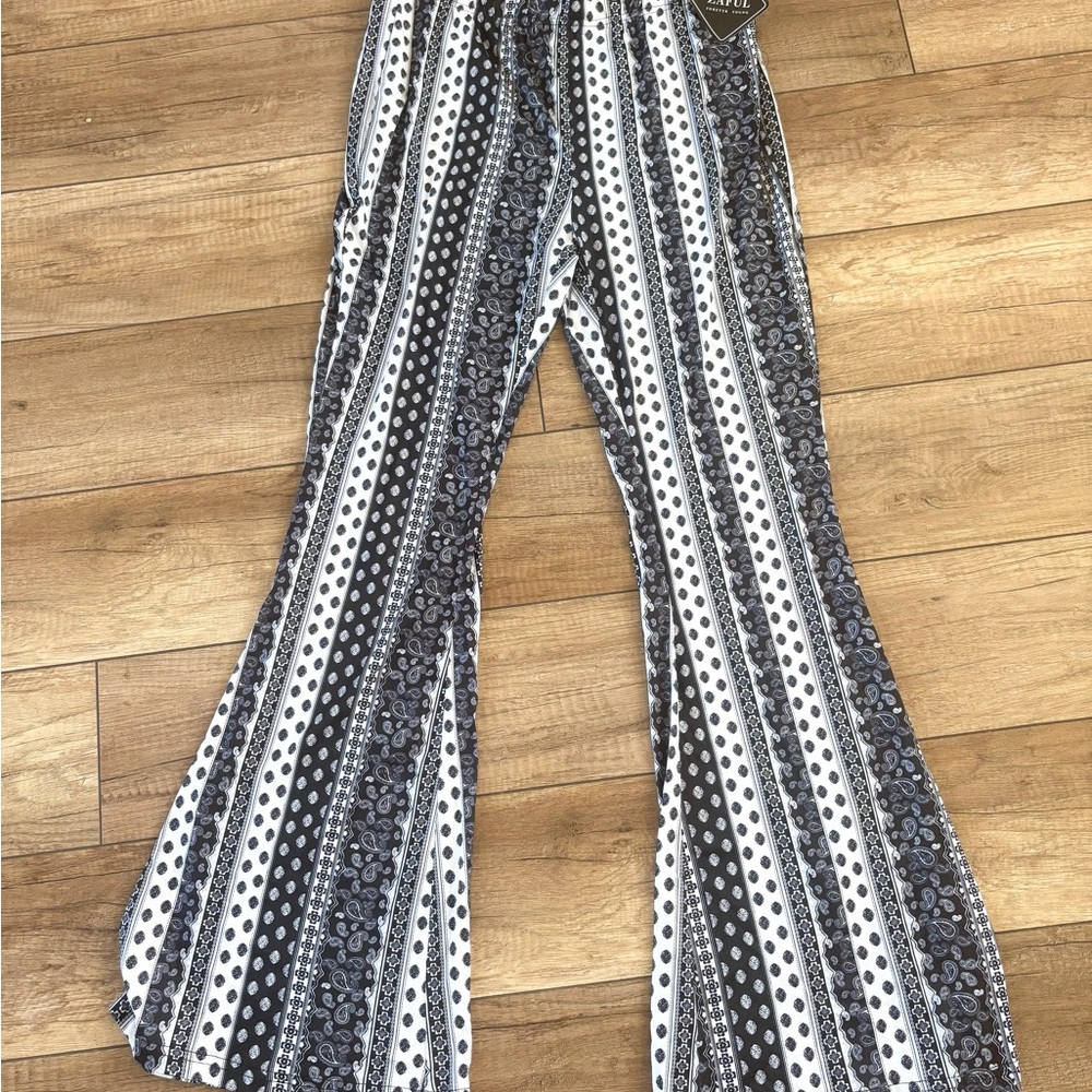 Stylish Black and White Flared Pants